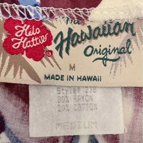 Hilo Hattie's Red White Blue 2pc Rayon Cotton Floral Skirt and Blouse Set - Picture 6 of 8